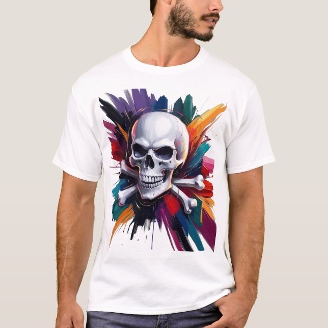 T-shirt Rocher 'n' Roll Skull (Devant)