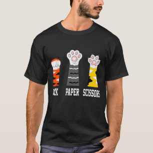 T-shirt rocher papier ciseaux main jeu mignon patte drôle