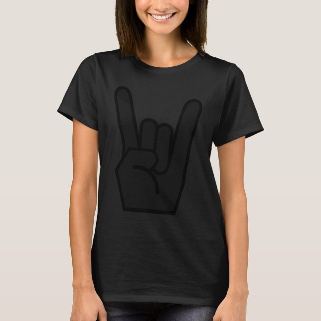 T-shirt Rocher sur la main Symbole Blackout Silhouette cac (Devant)