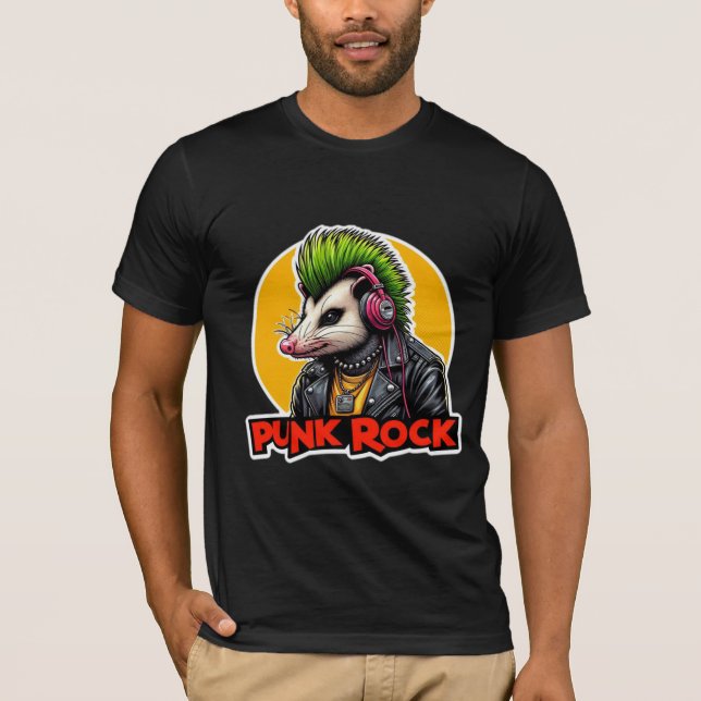 T-SHIRT ROCHER VERT POSSUM-PUNK (Devant)