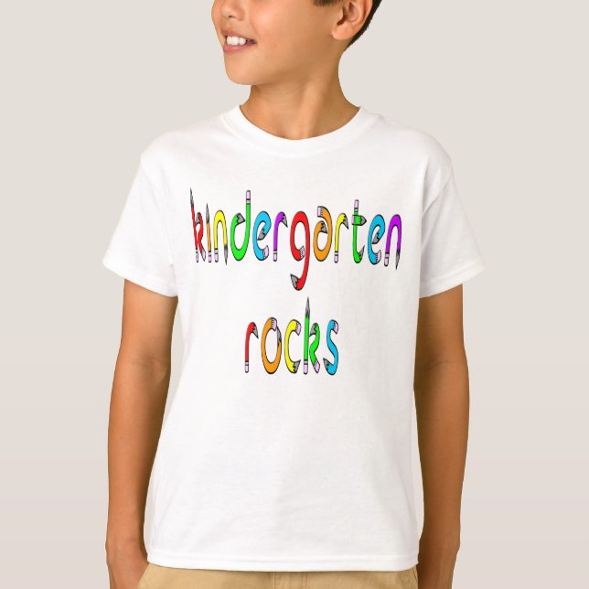 T-shirt Roches de jardin d'enfants - le crayon badine le (Devant)