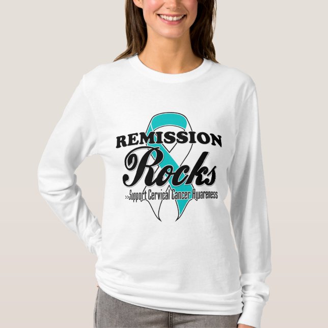 T-shirt Roches de remise - conscience de cancer du col de (Devant)