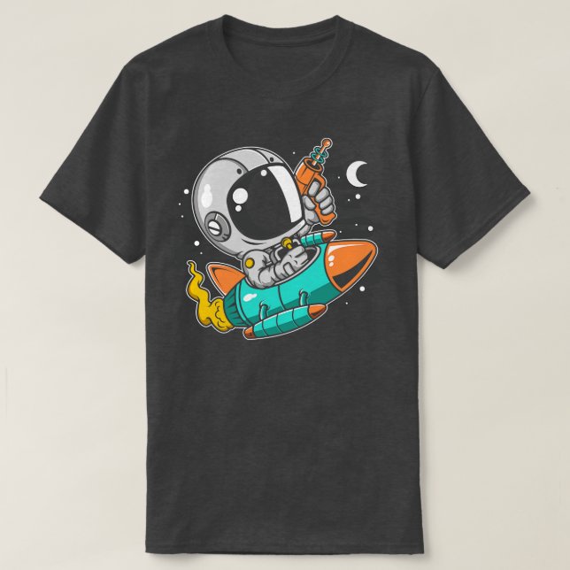 T-SHIRT ROCHET D'ÉQUITATION ASTRONAUT (Design devant)