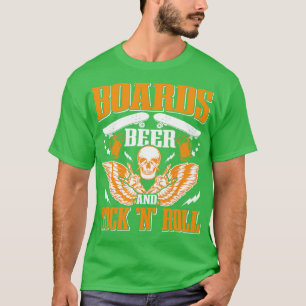 T-shirt Rock And Roll Beer Concert Skateboard Skateboar