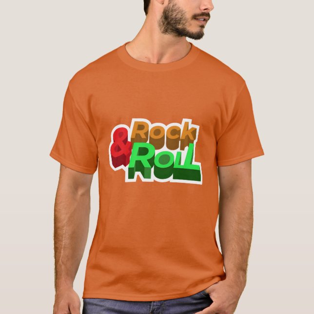 T-shirt Rock and Roll design for music lovers friend (Devant)