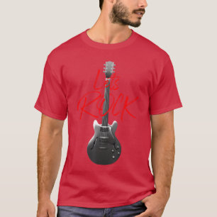 T-shirt Rock and Roll LETS ROCK Guitare Vintage Rétro Homm