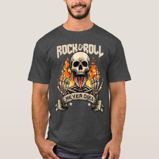 T-shirt Rock And Roll ne meurt jamais Vintage Retro RockRo