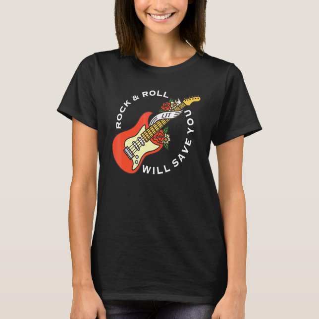 T-shirt Rock And Roll Vous Sauvera Long Live Rock Et Ro (Devant)