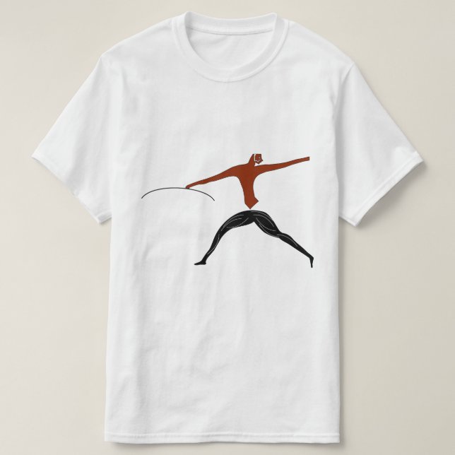 T-shirt Rock Art ancien - Ancien chasseur guerrier (Design devant)