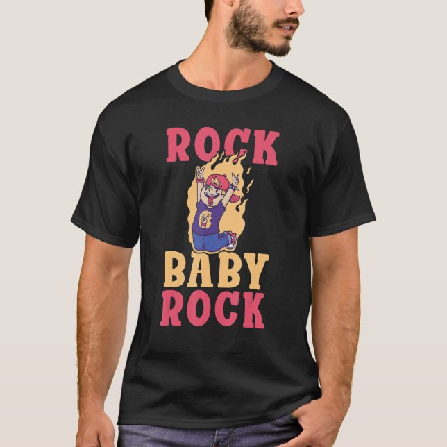 T-shirt Rock Baby Rock et Roll Rocker (Devant)