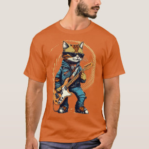 T-shirt Rock Chat Jouer Guitare Funny Guitare Chat (21)