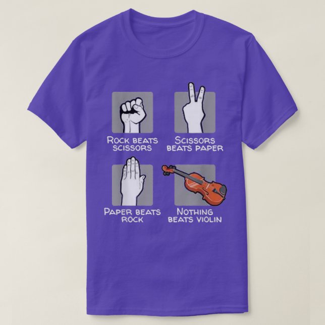 T-shirt Rock Ciseaux Papier Rien Ne bat Violon (Design devant)
