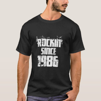 T-shirt Rock Classique d'Anniversaire Depuis 1986