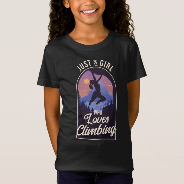 T-Shirt Rock Climber Juste Une Fille Qui Aime L'Escalade (Devant)