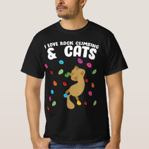 T-shirt Rock Climbing and Cat Love Cute Birthday