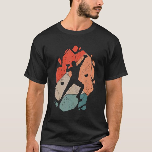 T-shirt Rock Climbing Climb Vintage Climber Bouldering (Devant)