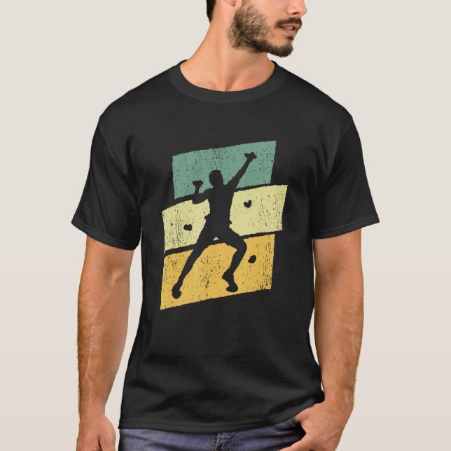 T-shirt Rock Climbing Mountain Climber vintage Bouldering (Devant)