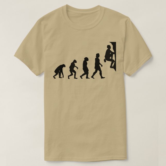 T-shirt Rock Escalade Bouldering Evolution Drôle Design (Design devant)