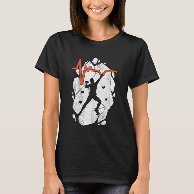 T-shirt Rock Escalade Climber Mountains Bouldering (Devant)