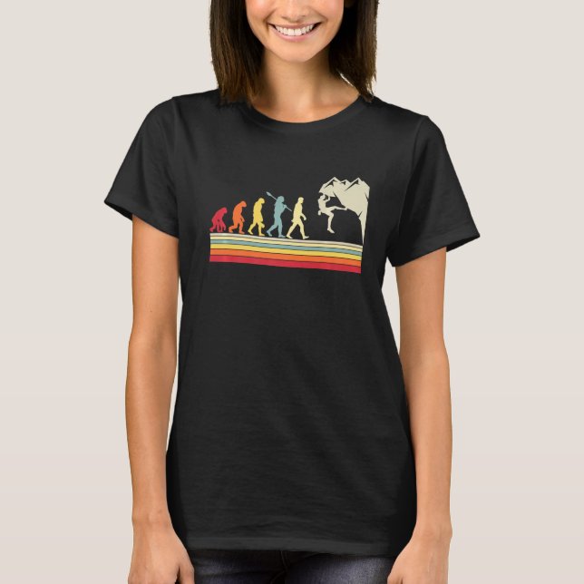 T-shirt Rock Escalade Évolution humaine Monteur Vintage (Devant)