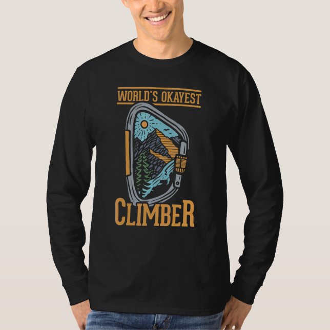 T-shirt Rock Escalade Monde de l'Okayest Climber Carabiner (Devant)