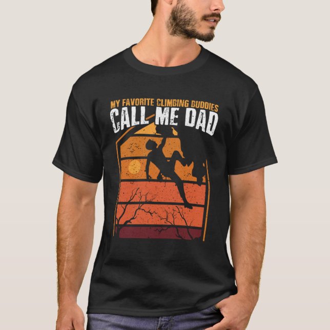 T-shirt Rock Escalade Papa Mon Favori Escalade Buddies Cal (Devant)
