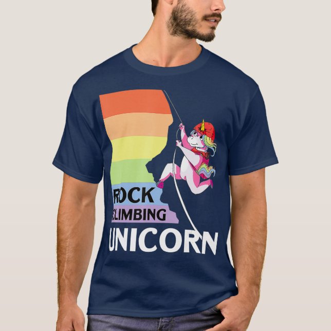 T-shirt Rock Escalade Unicorn Magical Bouldering Climber (Devant)