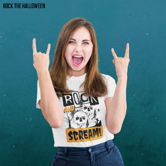 T-shirt Rock et hurler drôle halloween