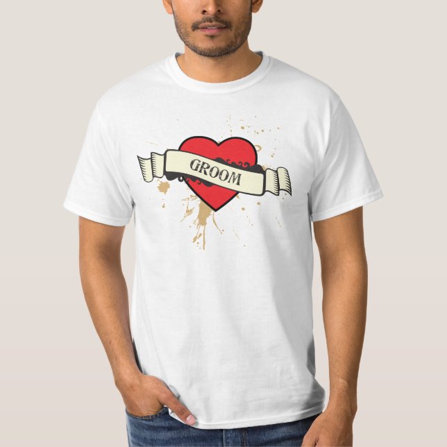 T-shirt Rock et Roll Grungy Coeur (Devant)