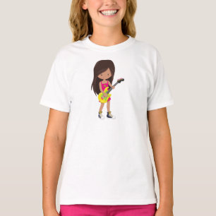 T-shirt Rock Girl, Latina Girl, Guitare Player, Musique