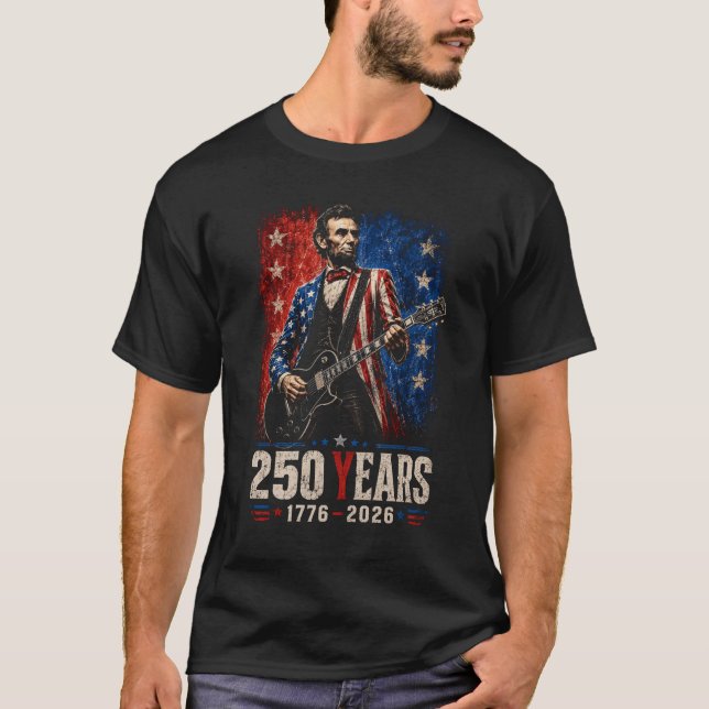 T-shirt Rock Guitare Abraham Lincoln (Devant)
