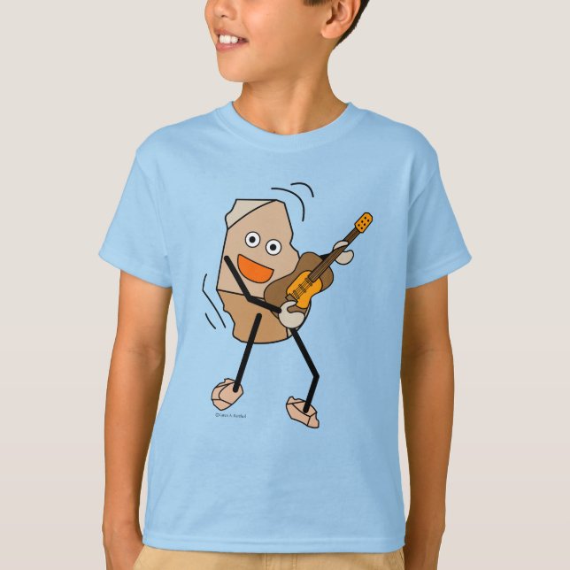 T-shirt Rock Guitare Blanc (Devant)