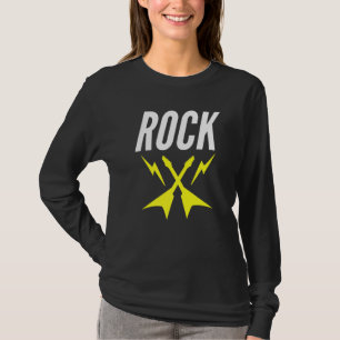 T-shirt Rock Guitare Éclair Boulons À Rocher Sur