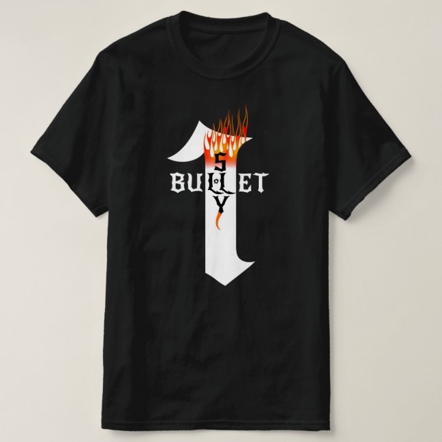 T-shirt Rock Heavy Metal Musician Une balle Shy Flames (Design devant)
