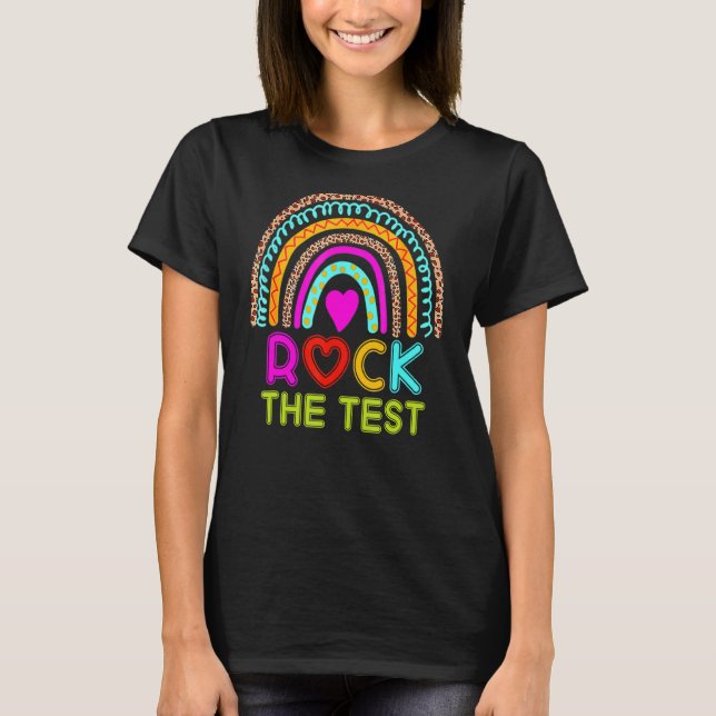 T-shirt Rock Le Jour de l'Examen Enseignant Jour Rainbow T (Devant)