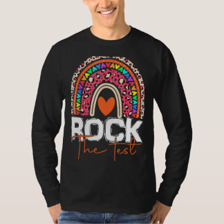 T-shirt Rock Le Jour De Test Enseignant Rainbow Leopard Te