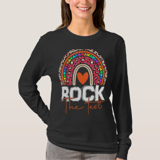 T-shirt Rock Le Jour De Test Enseignant Rainbow Leopard Te