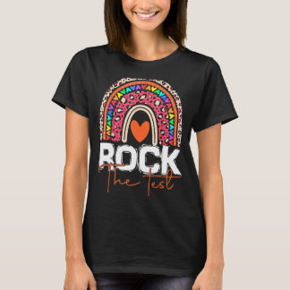T-shirt Rock Le Jour De Test Enseignant Rainbow Leopard Te