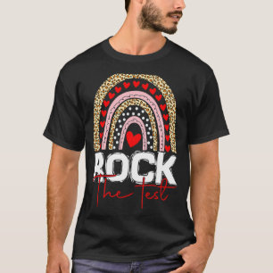 T-shirt Rock Le Jour De Test Enseignant Rainbow Leopard Te