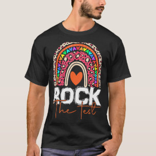 T-shirt Rock Le Jour De Test Enseignant Rainbow Leopard Te