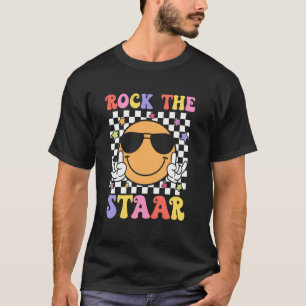 T-shirt Rock Le Jour De Test Staar Souriant Visage Groovy