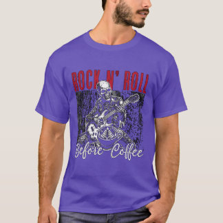 T-shirt Rock N Roll Before Coffee 80s Music Coffee Lover f