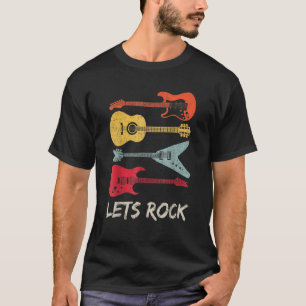 T-shirt Rock n Roll Guitare Rétro Hommes Femmes