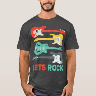T-shirt Rock n Roll Guitare Vintage Musique rétro
