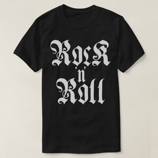 T-shirt rock n roll typographie gothique (Design devant)