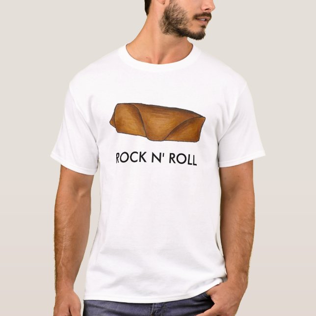 T-shirt Rock n'Roll Eggroll Chinese Takee Food Egg Roll (Devant)