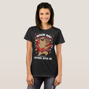 T-shirt Rock on! Capybara ne meurt jamais guitare solo