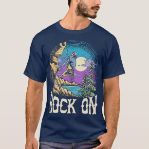 T-shirt Rock On Skeleton Night Rock Climat Pleine lune Cli