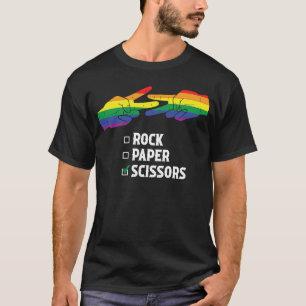 T-shirt Rock Paper Scissors Lesbian LGBTQ Saint Valentin