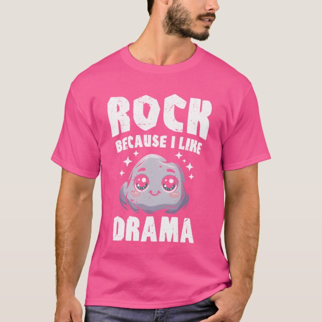 T-shirt Rock Paper Scissors Rock Because I Like Drama (Devant)